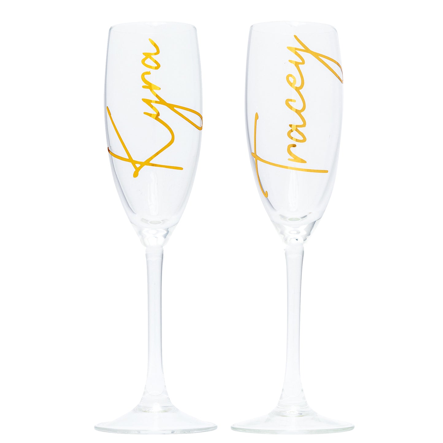 "Will you be my Maid of Honour?" Gift Box with Champagne Flute | Gold with White Ribbon | With Name on Top