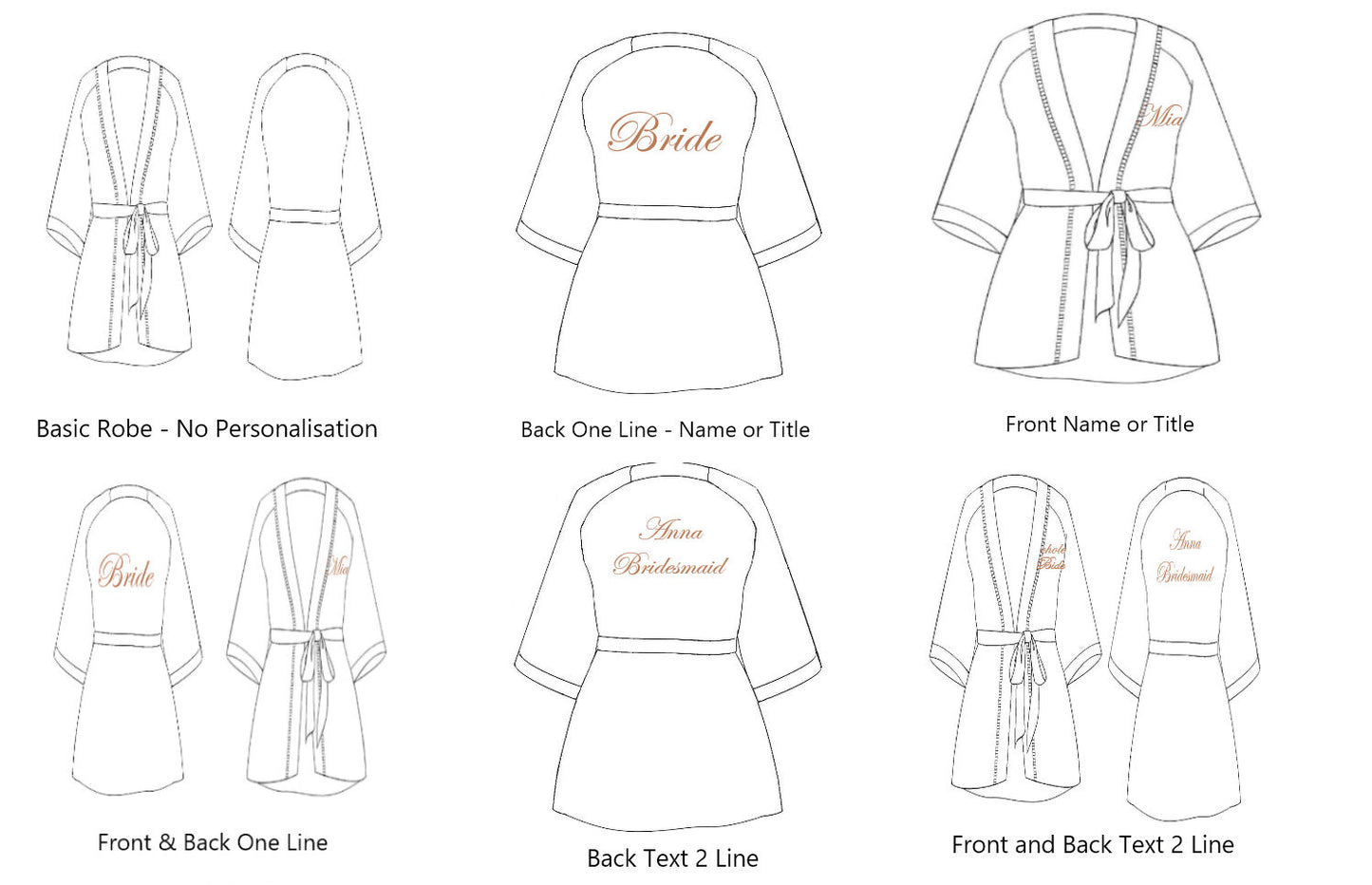 Personalised Satin Wedding Robe | Bridal & Bridesmaid Robe