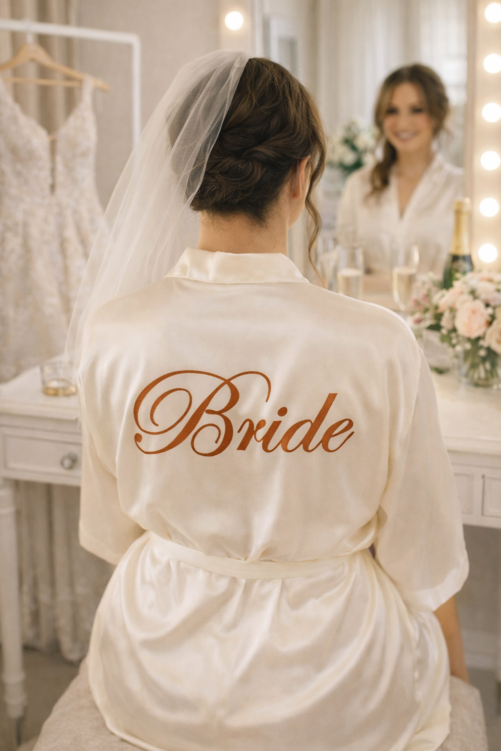Personalised Satin Wedding Robe | Bridal & Bridesmaid Robe