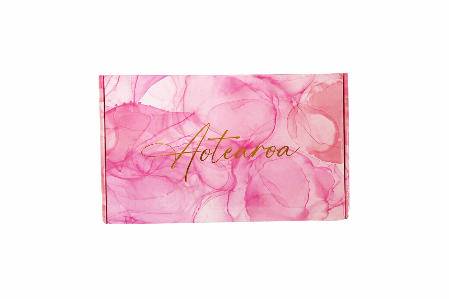 Pink floral design with 'Aotearoa' text on a white background