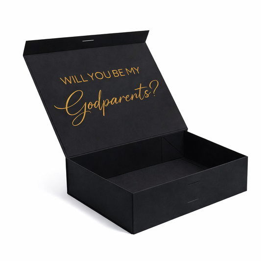 "Will you be my Godparents?" Gift Box | Rose Gold/Gold with Name on Top