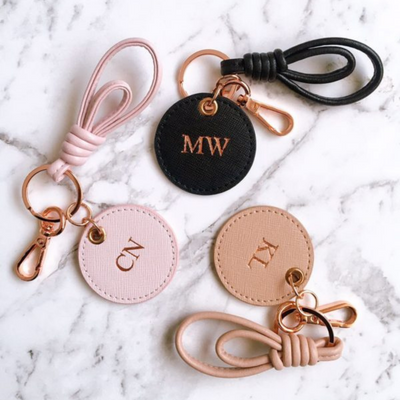 Personalised Monogram Keyring | Rose Gold-bubbly box