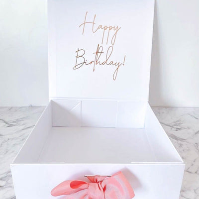 Premium Happy Birthday Gift Box | Rose Gold Vinyl | With Name on Top-bubbly box