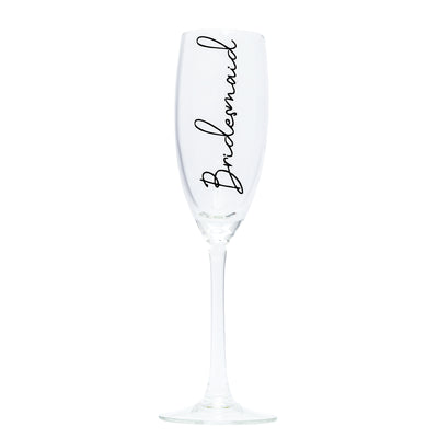 Personalised Champagne Flute Glass | Name and Role-bubbly box