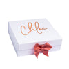 "Will you be my Maid of Honour?" Gift Box | Rose Gold with Pink Ribbon | With Name on Top - bubbly box