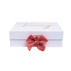 Premium White Gift Box with Name on Top | Rose Gold Writing with Pink Ribbon-bubbly box