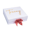 "Will you be my Maid of Honour?" Gift Box | Rose Gold with Pink Ribbon | With Name on Top - bubbly box