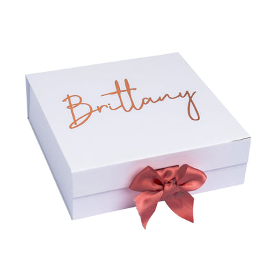 Premium Happy Birthday Gift Box | Rose Gold Vinyl | With Name on Top-bubbly box