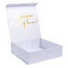 "Will you be my Maid of Honour?" Gift Box with Champagne Flute | Gold with White Ribbon | With Name on Top