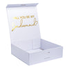 "Will you be my Bridesmaid?" Gift Box with Champagne Flute | Gold with White Ribbon | No Name on Box