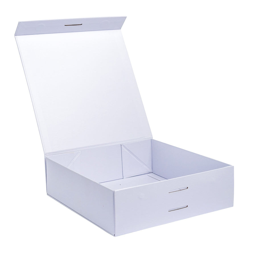 Premium White Gift Box with Name on Top | Gold Writing with White Ribbon-bubbly box