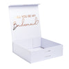 "Will you be my Bridesmaid?" Gift Box | Rose Gold with Pink Ribbon | With Name on Top - bubbly box