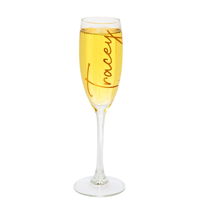 Personalised Champagne Flute Glass | Name and Role-bubbly box