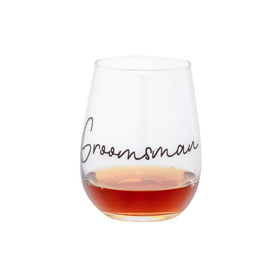 Personalised Stemless Grooms Party Glass | Groomsman | Groom | Bestman-bubbly box