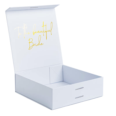 "To the Beautiful Bride" Gift Box | Gold with White Ribbon | No Name