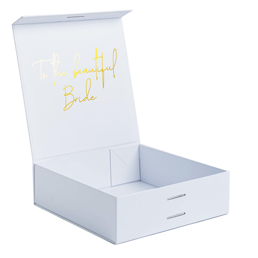 "To the Beautiful Bride" Gift Box | Gold with White Ribbon | No Name