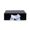 "Will you be my Best Man?" Black Gift Box with Name on Top | White Vinyl & White Ribbon - bubbly box