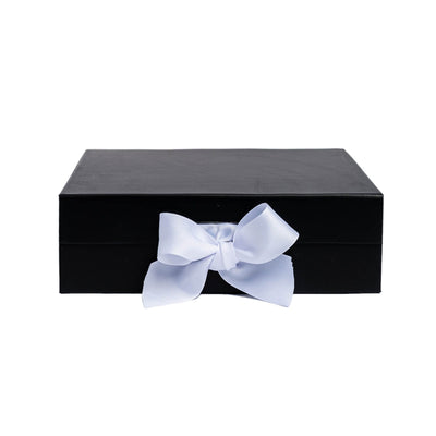 "Will you be my Groomsman?" Black Gift Box | White Vinyl with White Ribbon - bubbly box