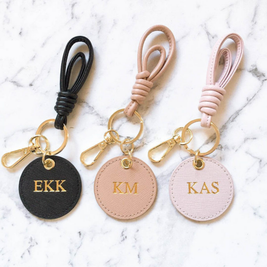 Personalised Monogram Keyring | Gold-bubbly box