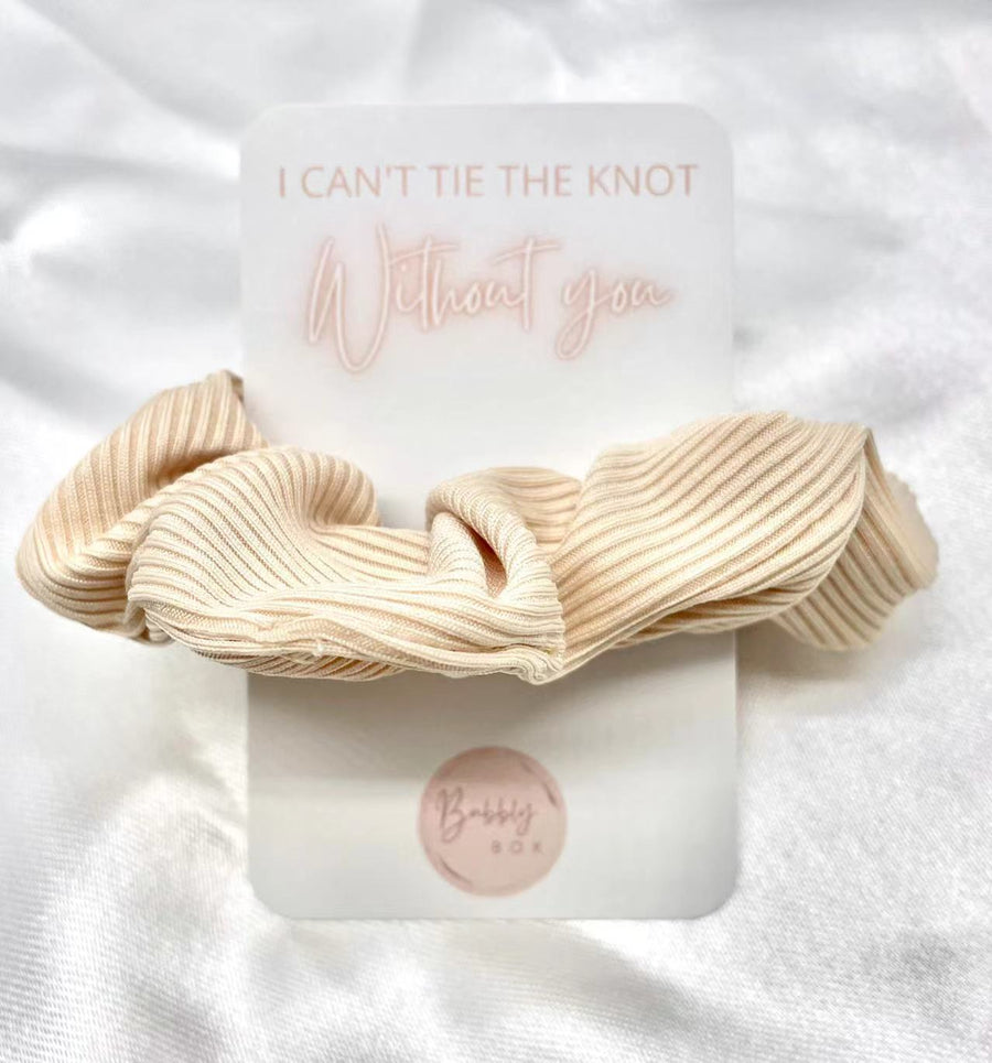 Bridesmaid Scrunchies | Bridal Hair Tie| Bachelorette Party Favour |Hair Tie bachelorette| Bridesmaid Box Card Invitation