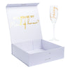 "Will you be my Maid of Honour?" Gift Box with Champagne Flute | Gold with White Ribbon | No Name on Box