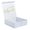 "Will you be my Godparents?" Gift Box | Gold with White Ribbon | No Name